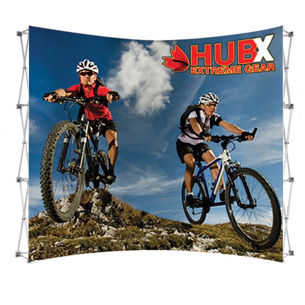 10 ft Fabric Pop Up Display - H Curved Graphic Package