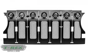 2018 Jeep Wrangler Mesh Grille Insert w/ No Studs & 7 Round LED Lights - Mild Steel (Black)
