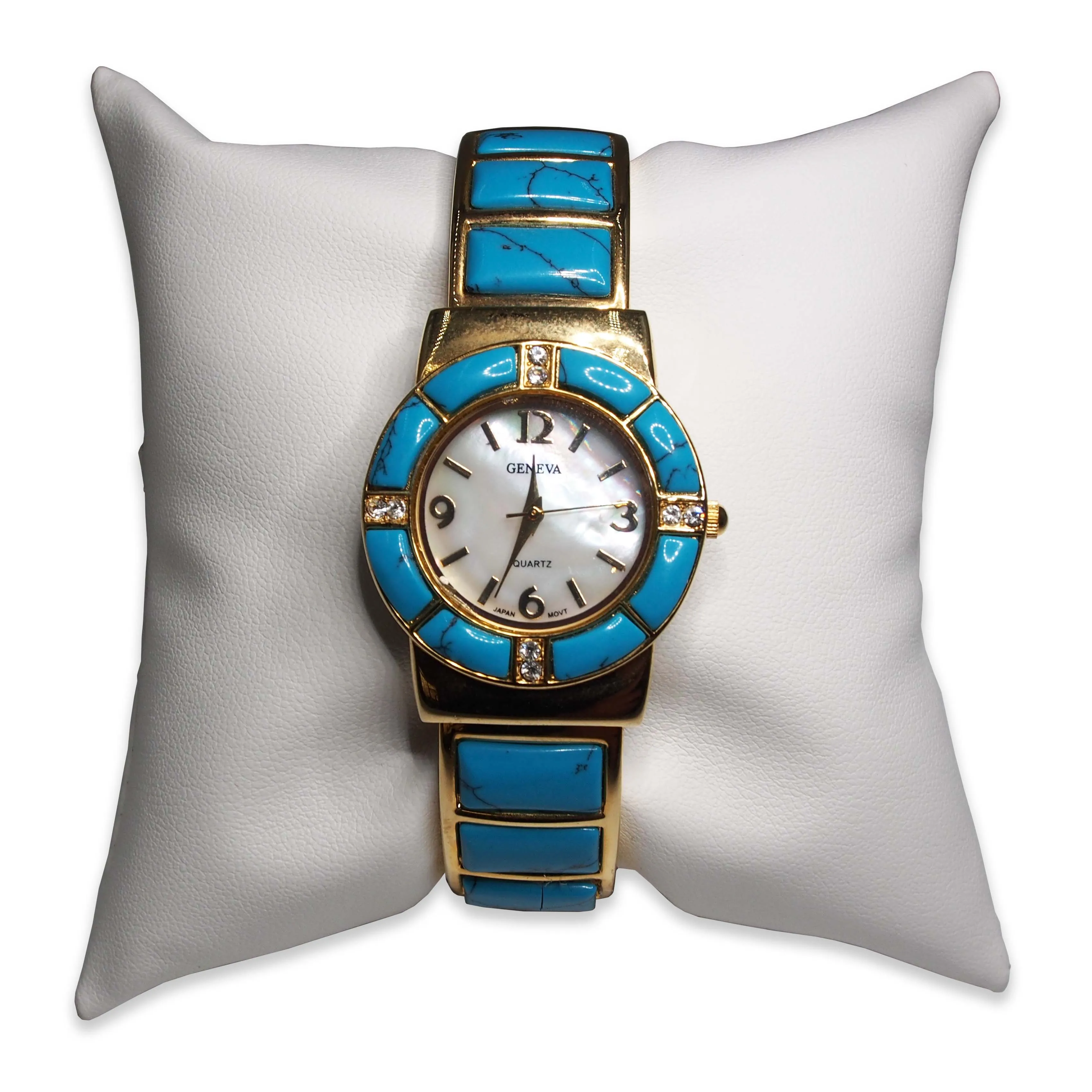4" White Leatherette Pillow Displays