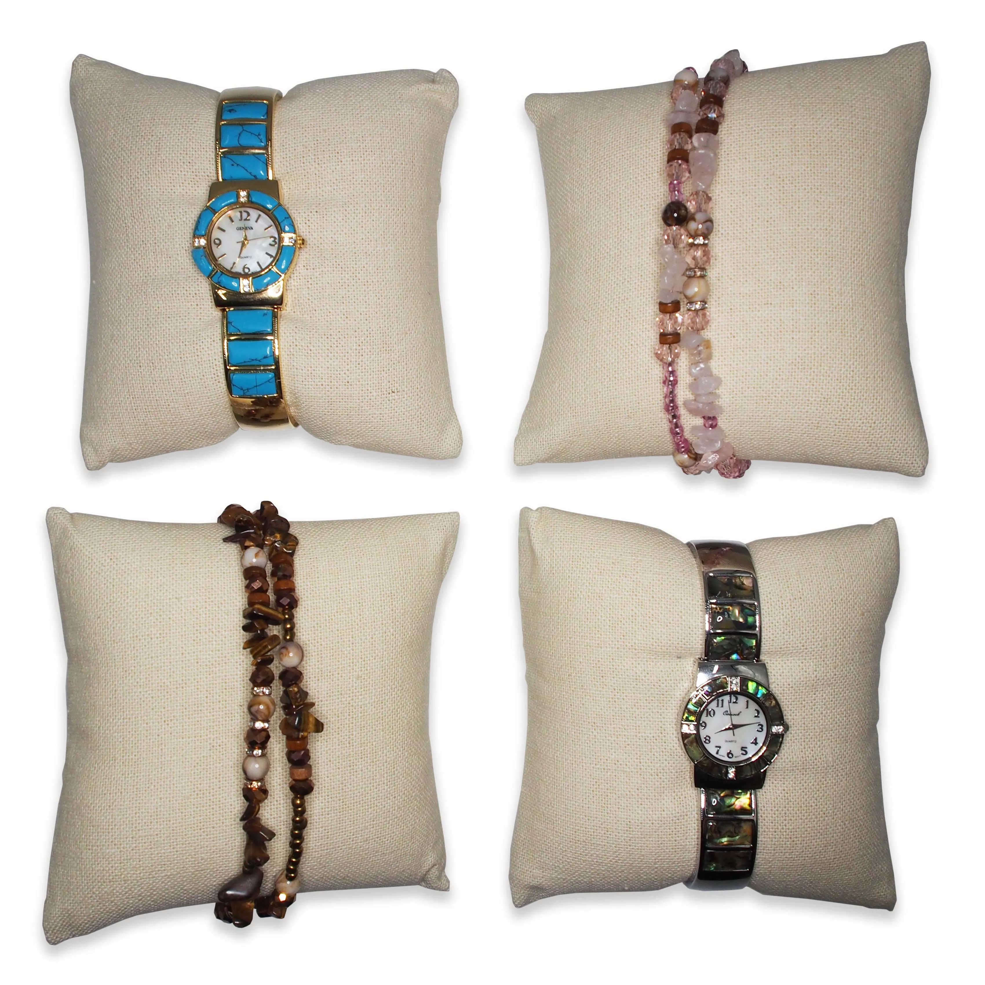 5" Beige Linen Pillow Displays