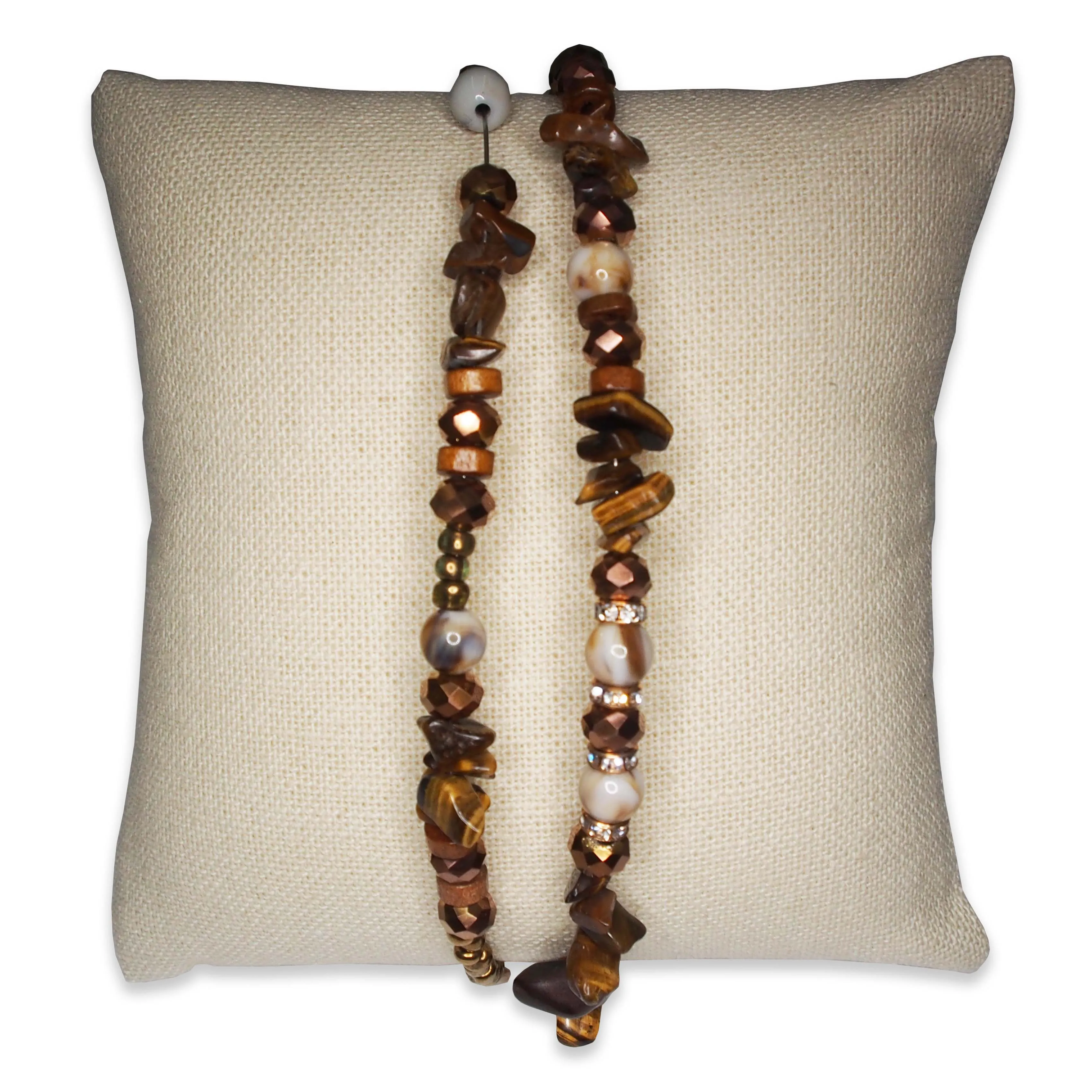 5" Beige Linen Pillow Displays