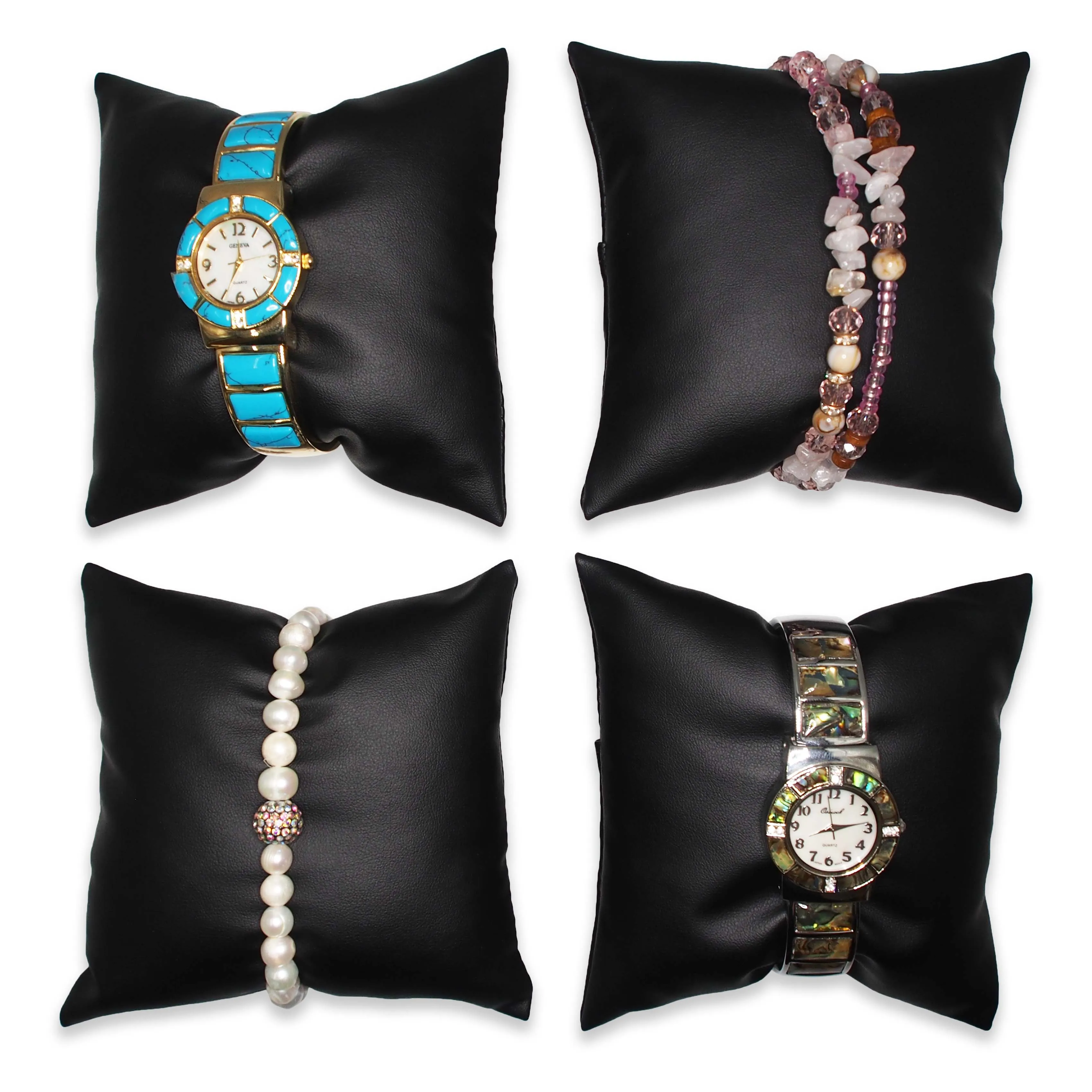 5" Black Leatherette Pillow Displays