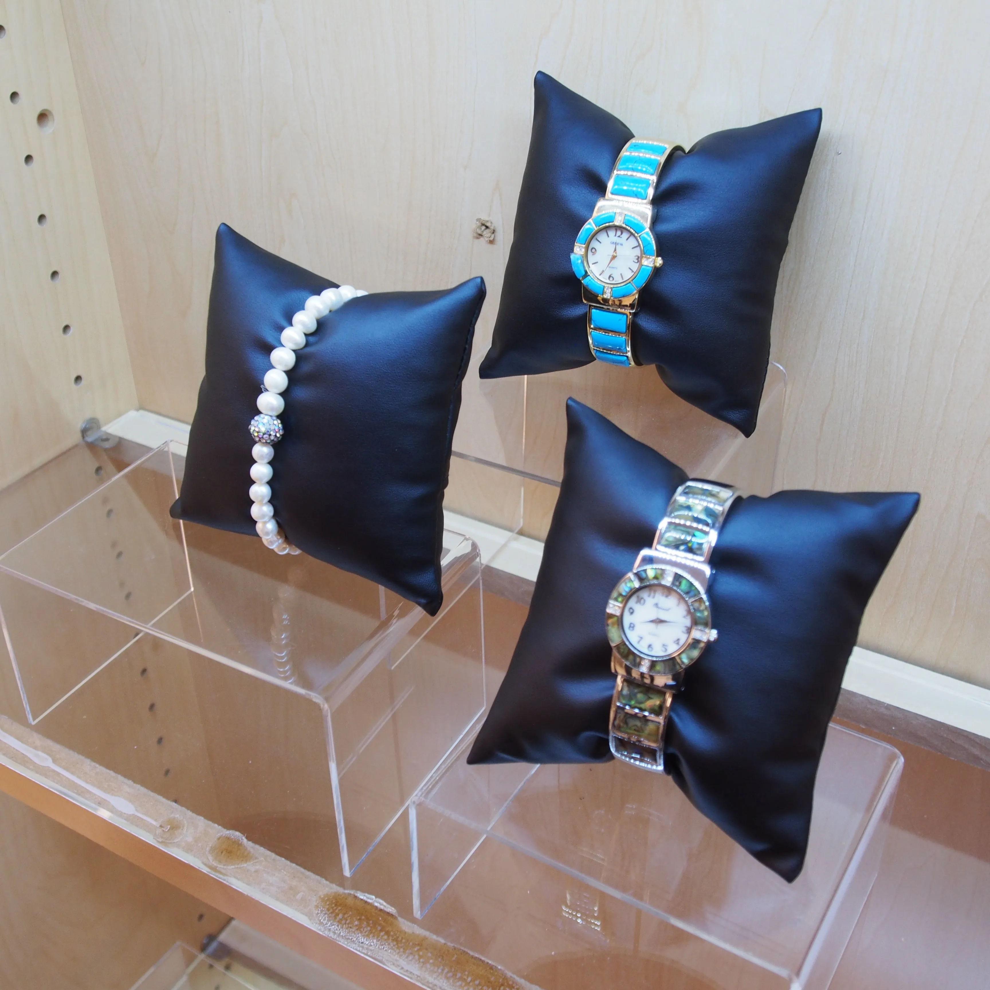 5" Black Leatherette Pillow Displays