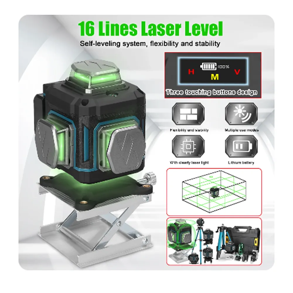 5V Lithium-Ion Rechargeable Green Multi-Line Laser