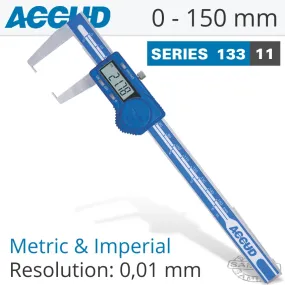 ACCUD DIG. CALIPER 150MM 0.04MM ACC. OUTSIDE NECK 0.01MM RES. S/STEEL AC133-006-11