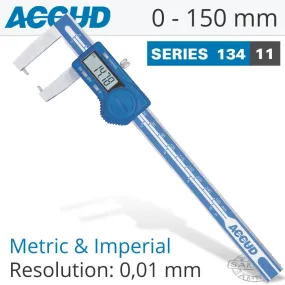 ACCUD DIG. CALIPER 150MM 0.04MM ACC. OUTSIDE POINT 0.01MM RES. S/STEEL AC134-006-11