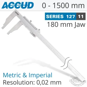ACCUD VERNIER CALIPER 1500MM 0.011MM ACC. 180MM 0.02MM GRAD S/STEEL AC127-060-11