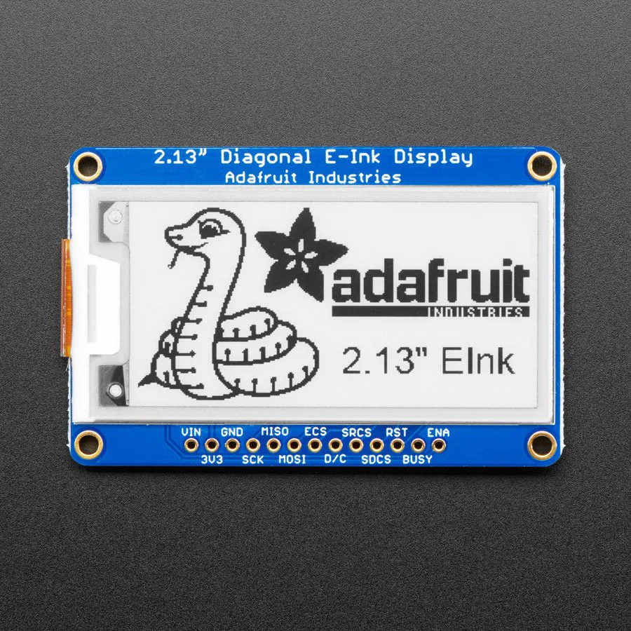 Adafruit 2.13" Monochrome eInk / ePaper Display with SRAM - 250x122 Monochrome with SSD1680