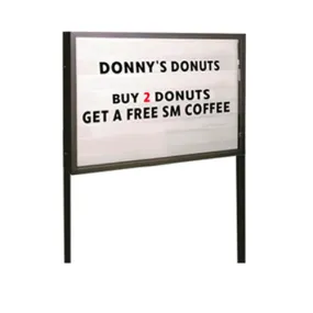All-Weather, Freestanding 72x48 Heavy-Duty Reader Boards   2 Posts | Lockable Metal Cabinet, Two-Sided
