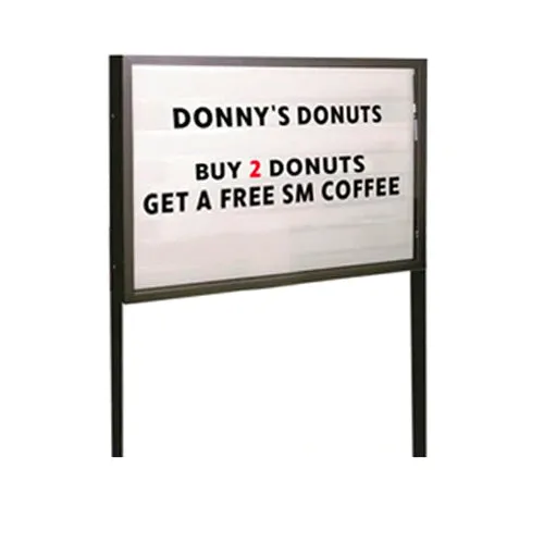 All-Weather, Freestanding 72x48 Heavy-Duty Reader Boards   2 Posts | Lockable Metal Cabinet, Two-Sided