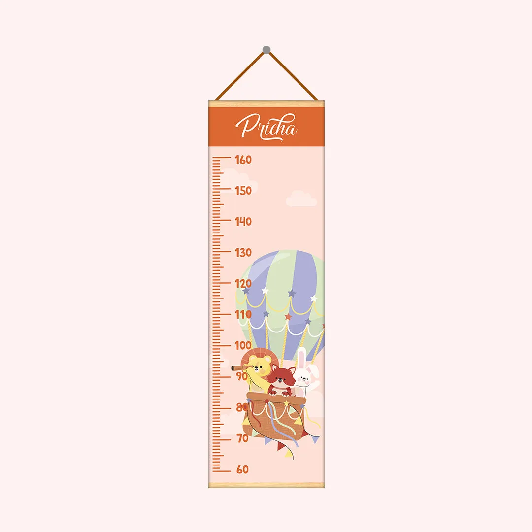 Animals Ride Hot Air theme Kids Growth scale