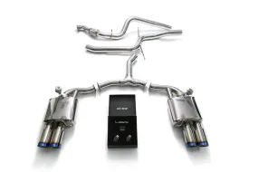 ARMYTRIX Stainless Steel Valvetronic Catback Exhaust System Quad Blue Coated Tips Audi A4 Quattro 2.0 TFSI 4WD 2016-2021 ARMYTRIX Stainless Steel Valvetronic Catback Exhaust System Quad Blue Coated Tips Audi A4 Quattro 2.0 TFSI 4WD 2016-2021