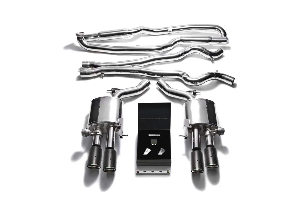 ARMYTRIX Stainless Steel Valvetronic Catback Exhaust System Quad Carbon Tips BMW M5 F10 2011-2017