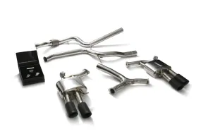 ARMYTRIX Stainless Steel Valvetronic Catback Exhaust System Quad Matte Black Tips Audi A5 Coupe 2WD B9 2016-2021