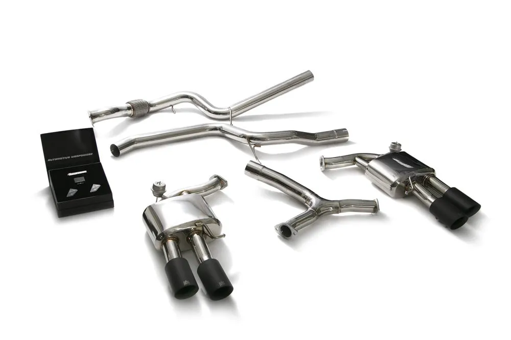 ARMYTRIX Stainless Steel Valvetronic Catback Exhaust System Quad Matte Black Tips Audi A5 Coupe 2WD B9 2016-2021