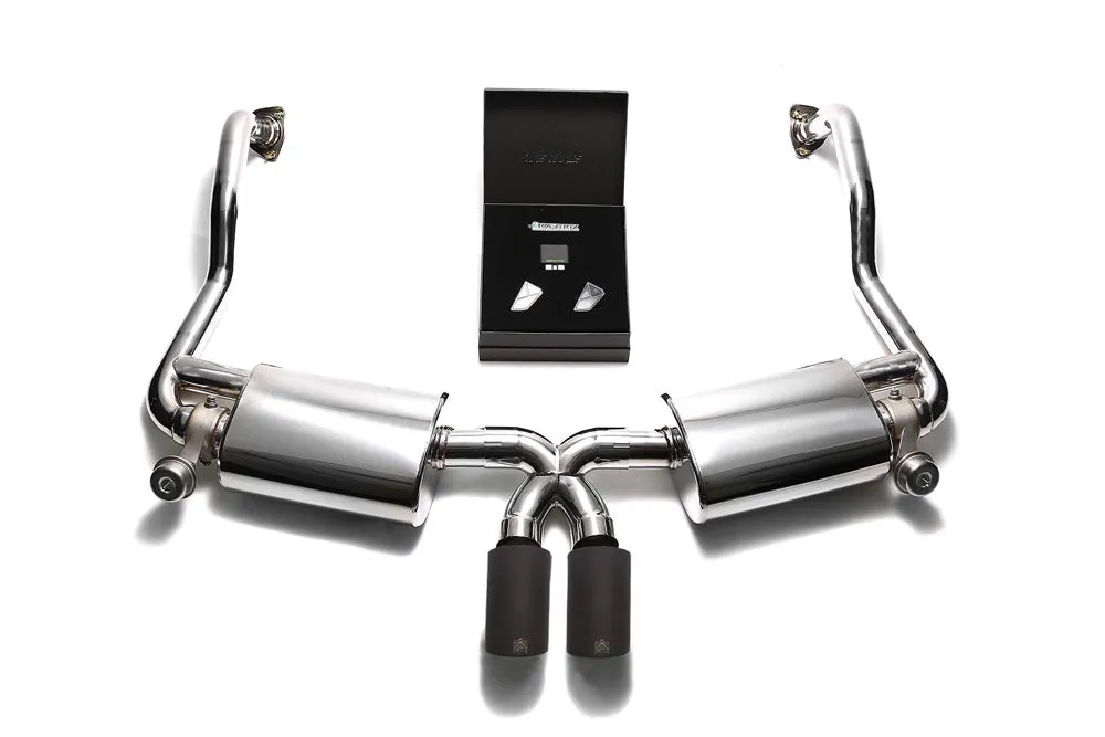 ARMYTRIX Stainless Steel Valvetronic Exhaust System Dual Matte Black Tips Porsche 987.2 Boxster | Cayman PDK 2009-2012