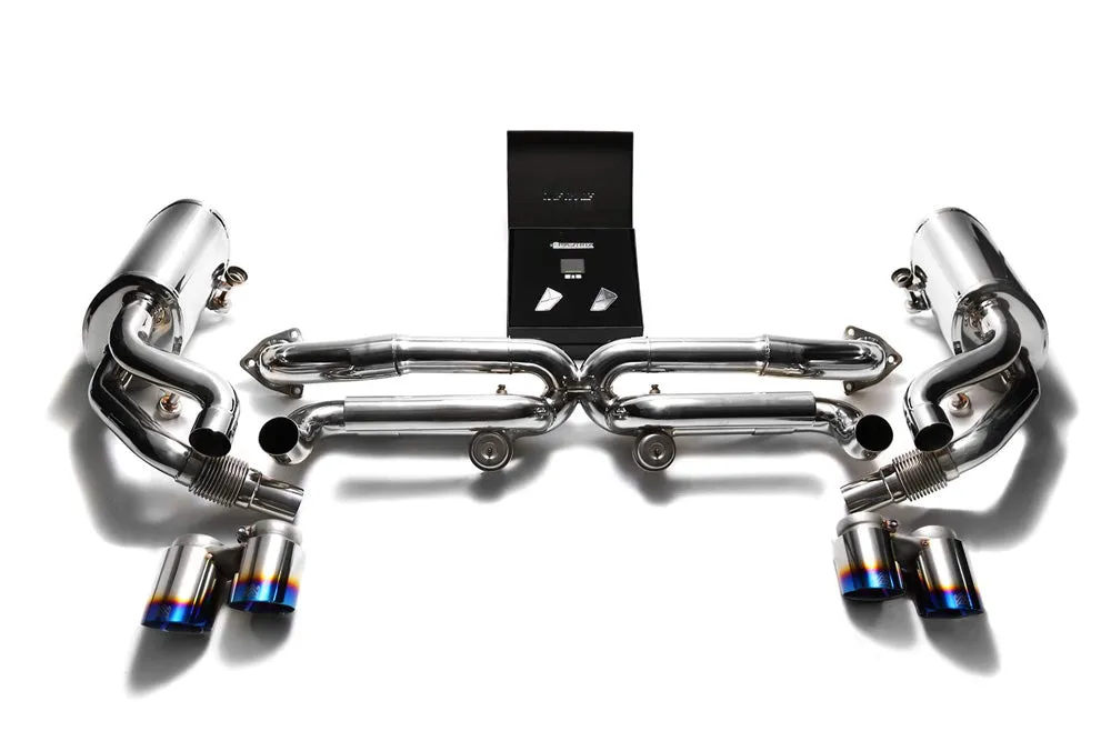 ARMYTRIX Stainless Steel Valvetronic Exhaust System Quad Blue Coated Tips Porsche 991 Carrera | S 2012-2016