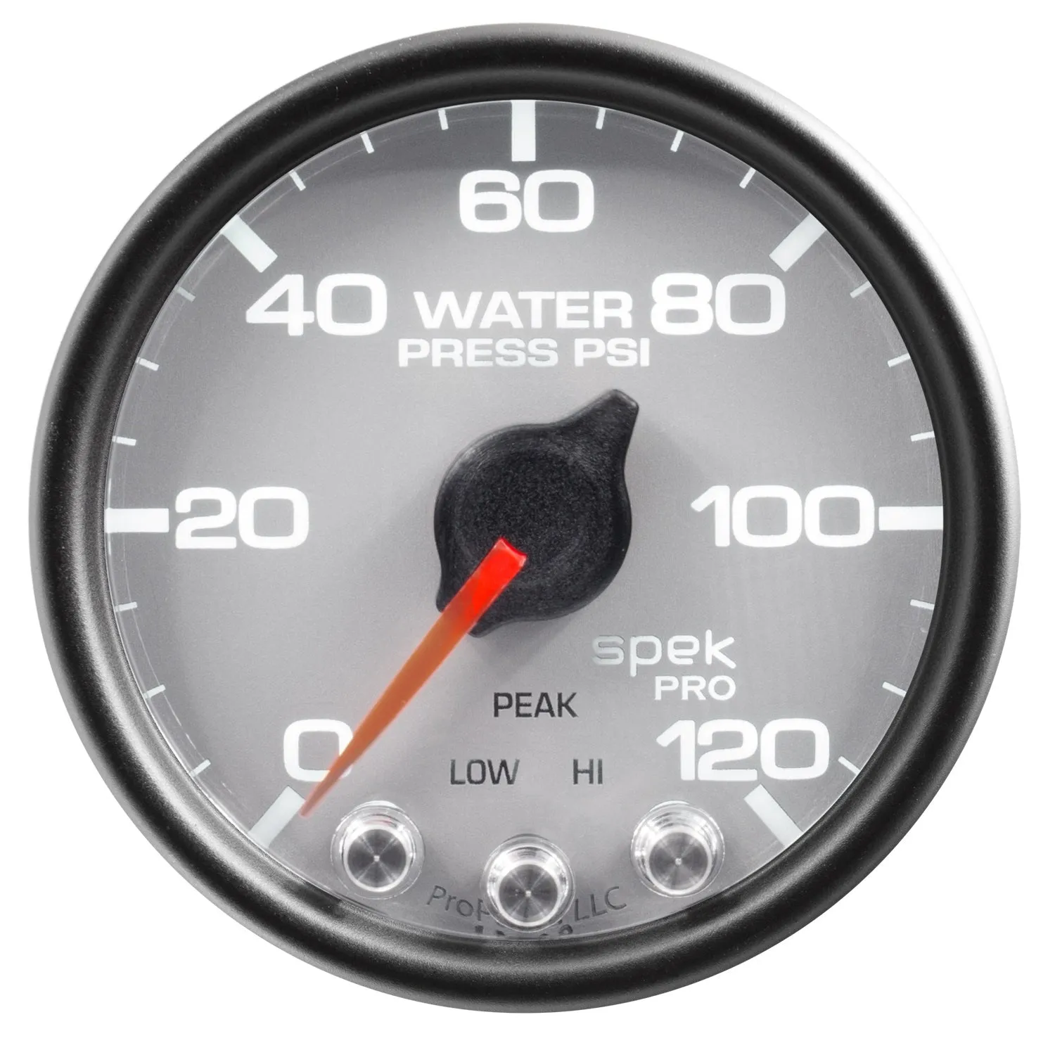 AutoMeter P34522 GAUGE; WATER PRESS; 2 1/16in.; 120PSI; STEPPER MOTOR W/PEAK/WARN; SLVR/BLK; SPEK