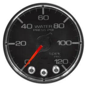 AutoMeter P345318 GAUGE; WATER PRESS; 2 1/16in.; 120PSI; STEPPER MOTOR W/PEAK/WARN; BLK/CHRM; SPEK