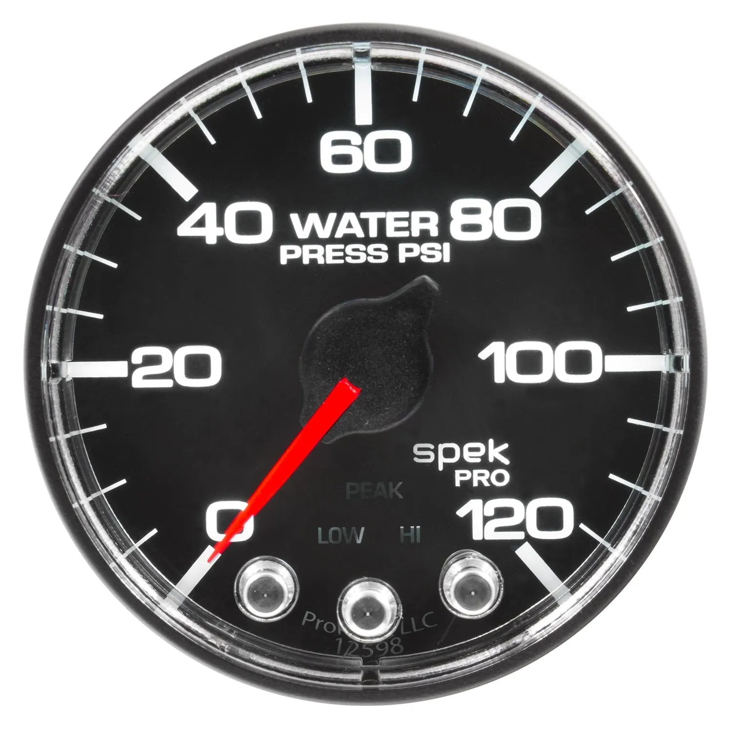 AutoMeter P345318 GAUGE; WATER PRESS; 2 1/16in.; 120PSI; STEPPER MOTOR W/PEAK/WARN; BLK/CHRM; SPEK