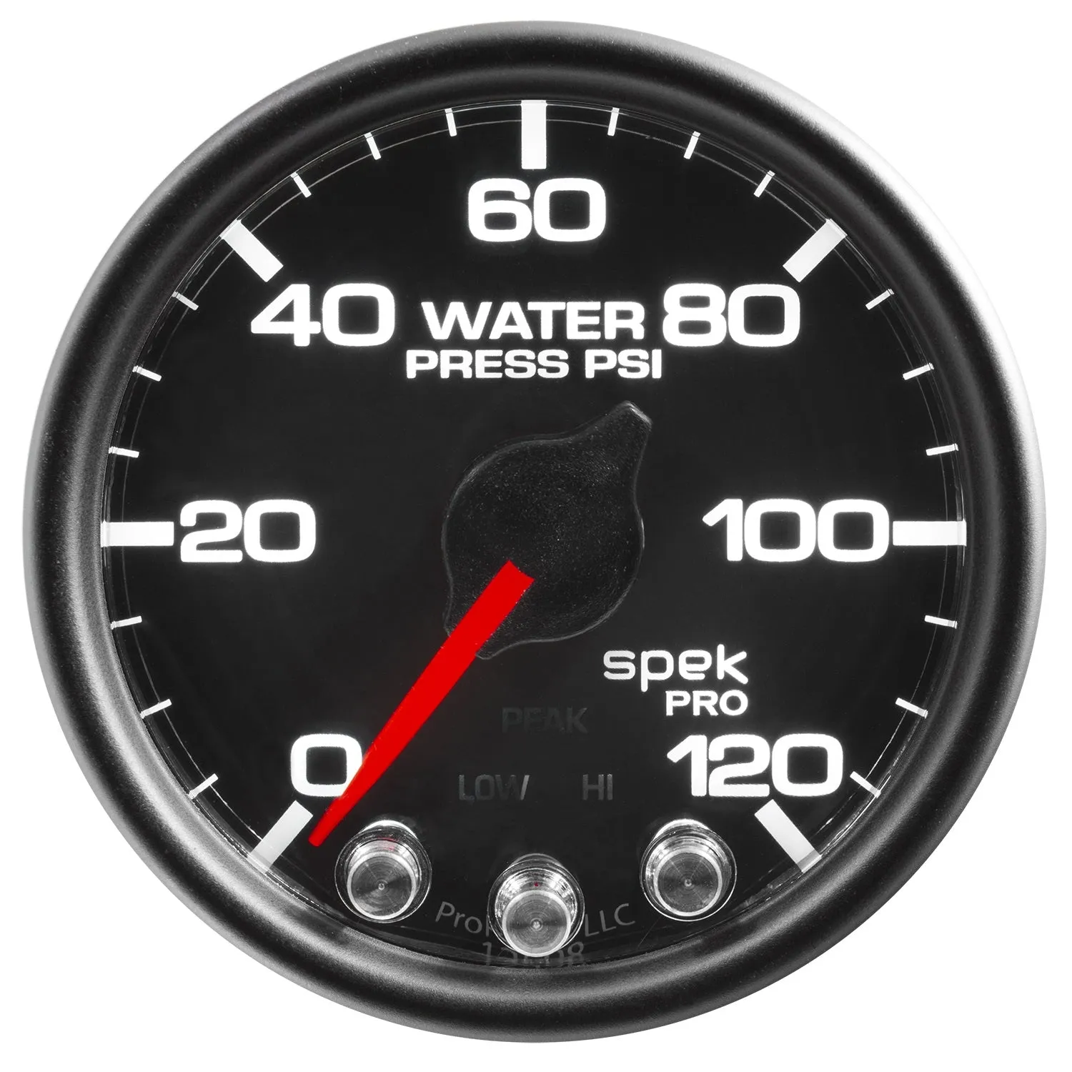 AutoMeter P34532 GAUGE; WATER PRESS; 2 1/16in.; 120PSI; STEPPER MOTOR W/PEAK/WARN; BLK/BLK; SPEK