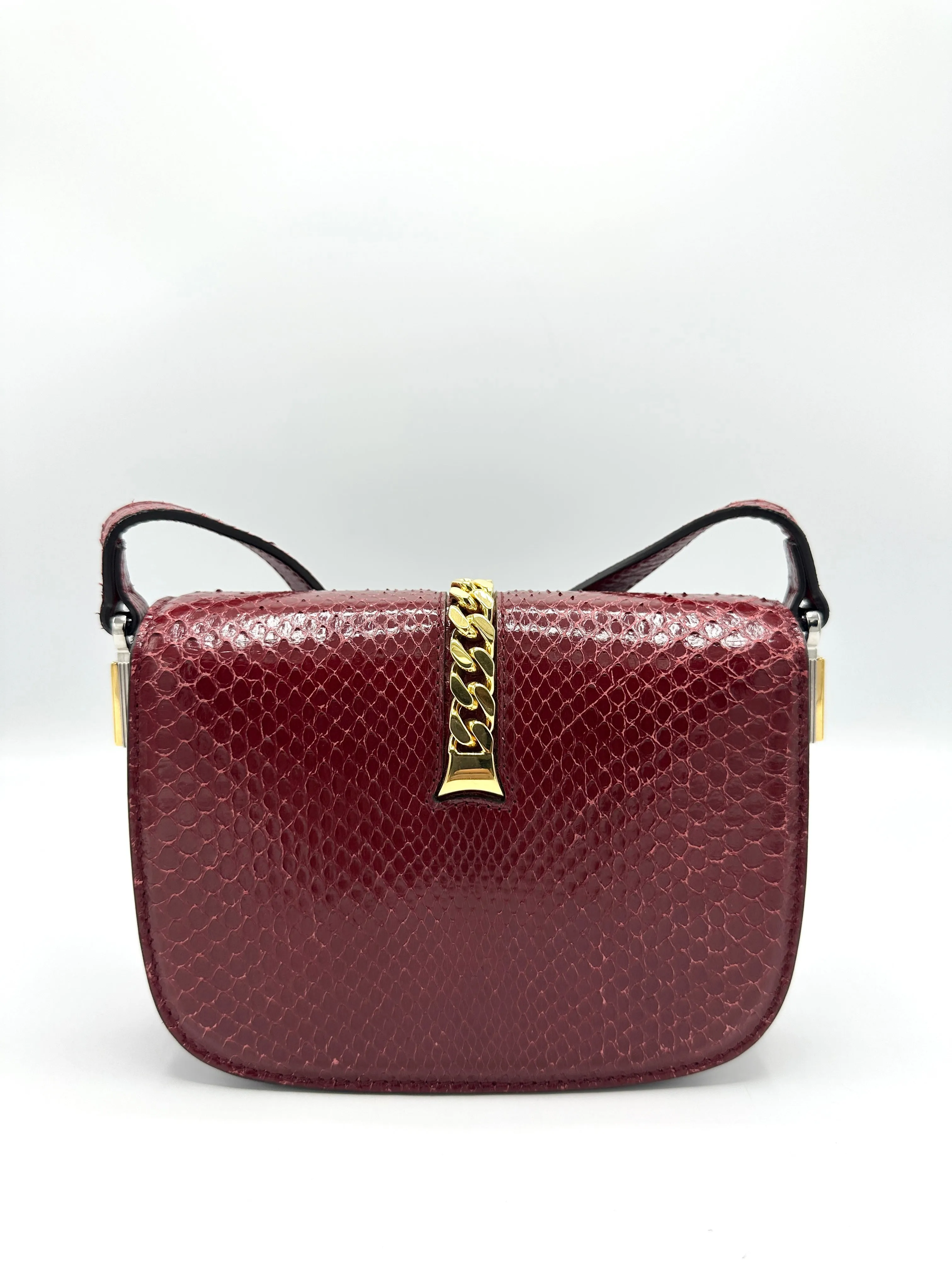 Azalea Python Sylvie Flap Bag