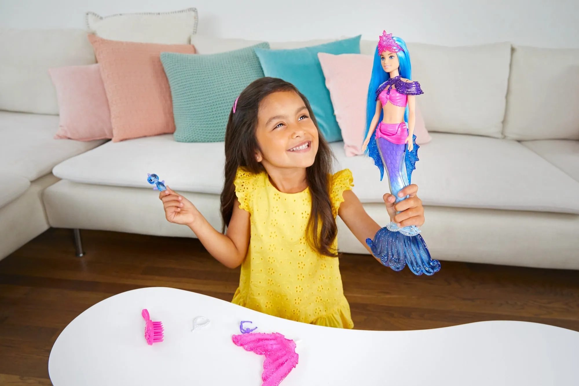 Barbie Mermaid Malibu Doll with Seahorse Pet and Accessories for Kids Ages 3 