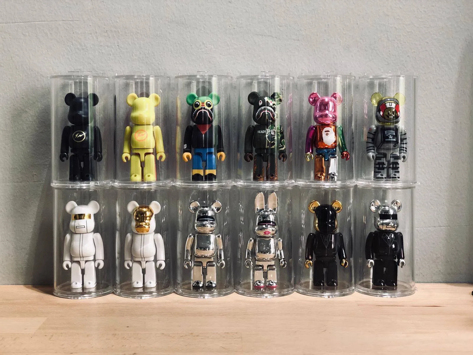 Bearbrick Clear Round Display Case for 100% size Bearbrick - 4 Pack