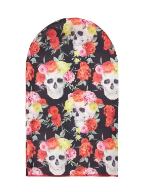 Black Brand Los Angeles   Skull &amp; rose print hooded face mask 