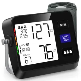 Blood Pressure Monitor Upper Arm with Large Backlit Display, Accurate Automatic BP Monitor with Adjustable Cuff 8.7"-16.5", Batteries and Type C Cable