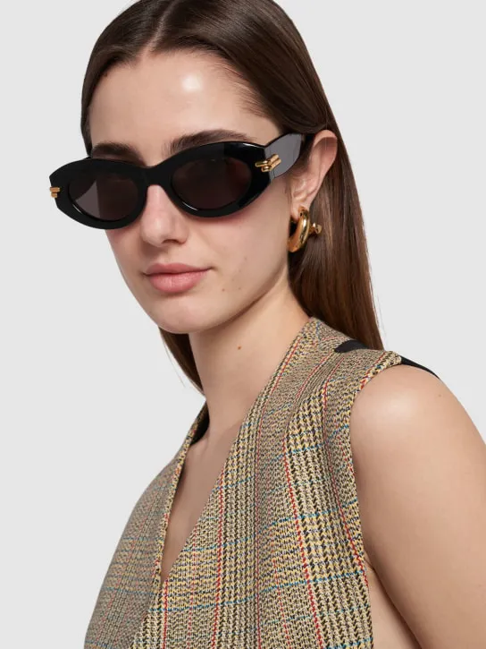 Bottega Veneta   BV1322S Mitre acetate oval sunglasses 