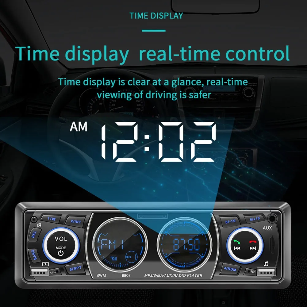 Car Radio 12V Mp3 Player Dashboard Bluetooth Hands-free Kit