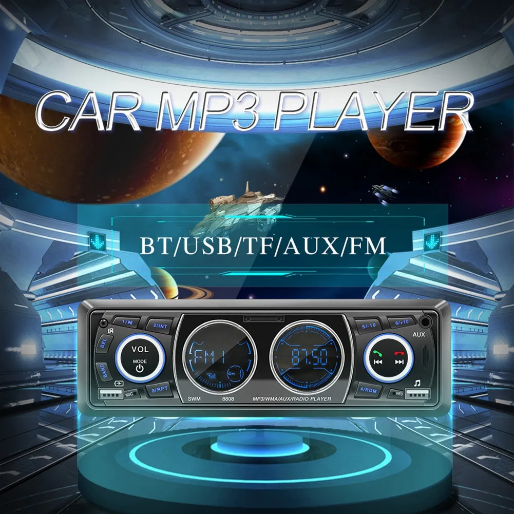 Car Radio 12V Mp3 Player Dashboard Bluetooth Hands-free Kit