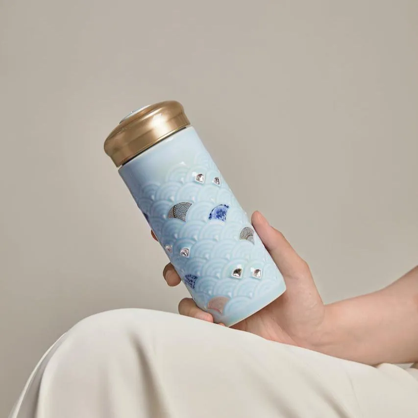 Celestial Dragon Scales with Crystals Tumbler