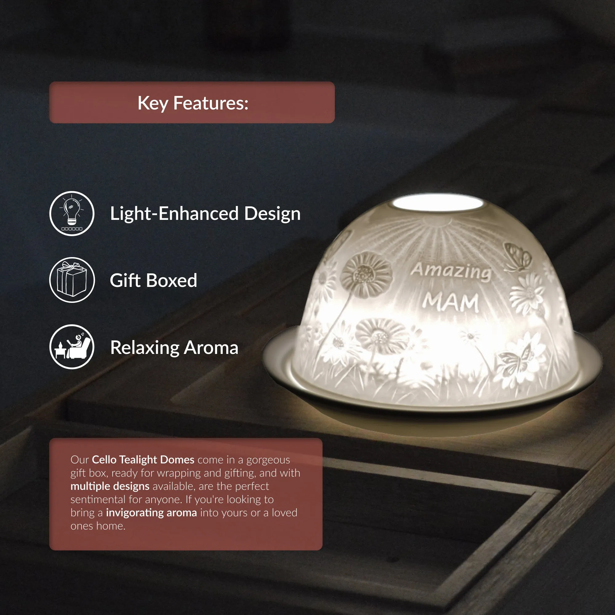 Cello Tealight Dome - Amazing Mam