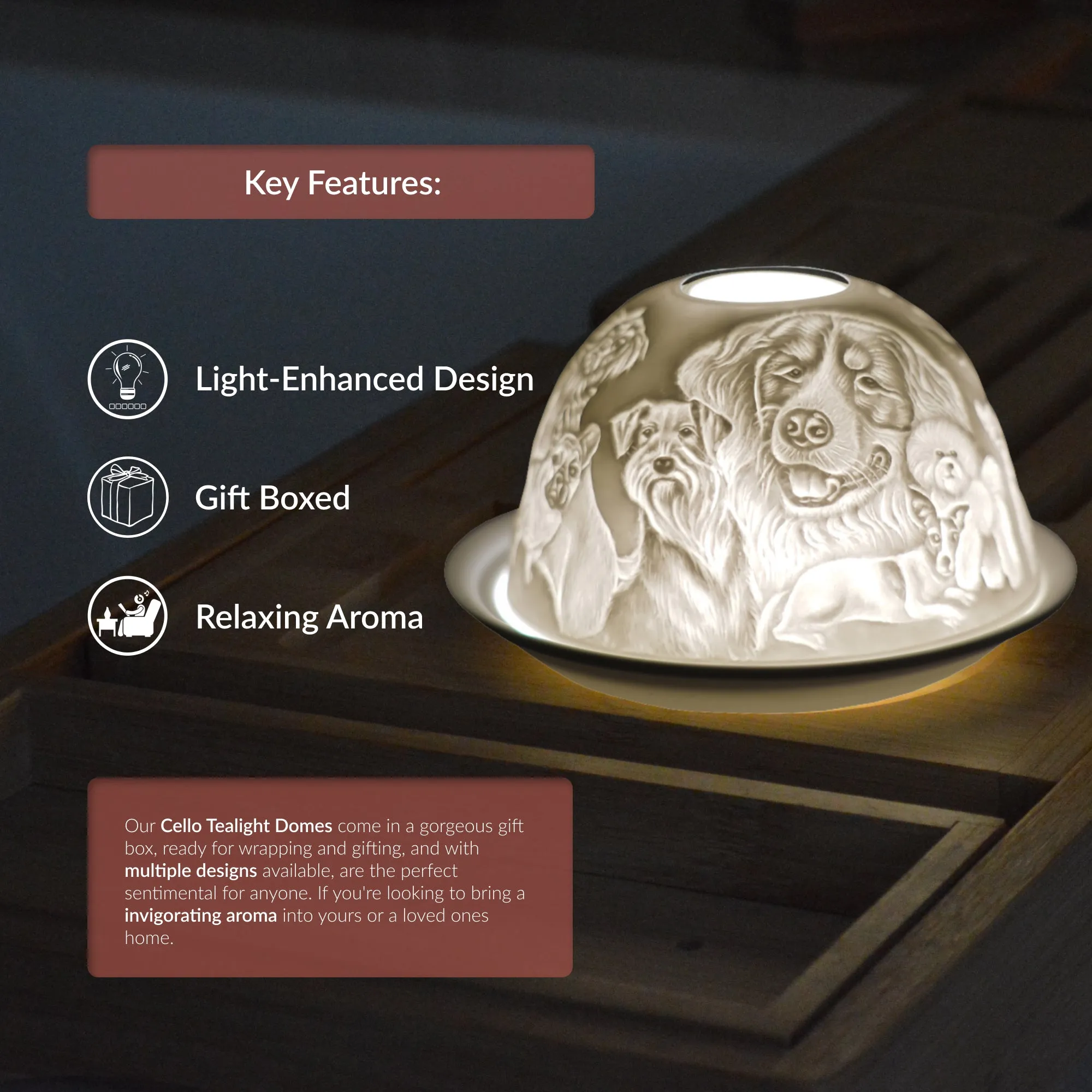 Cello Tealight Dome - Dog