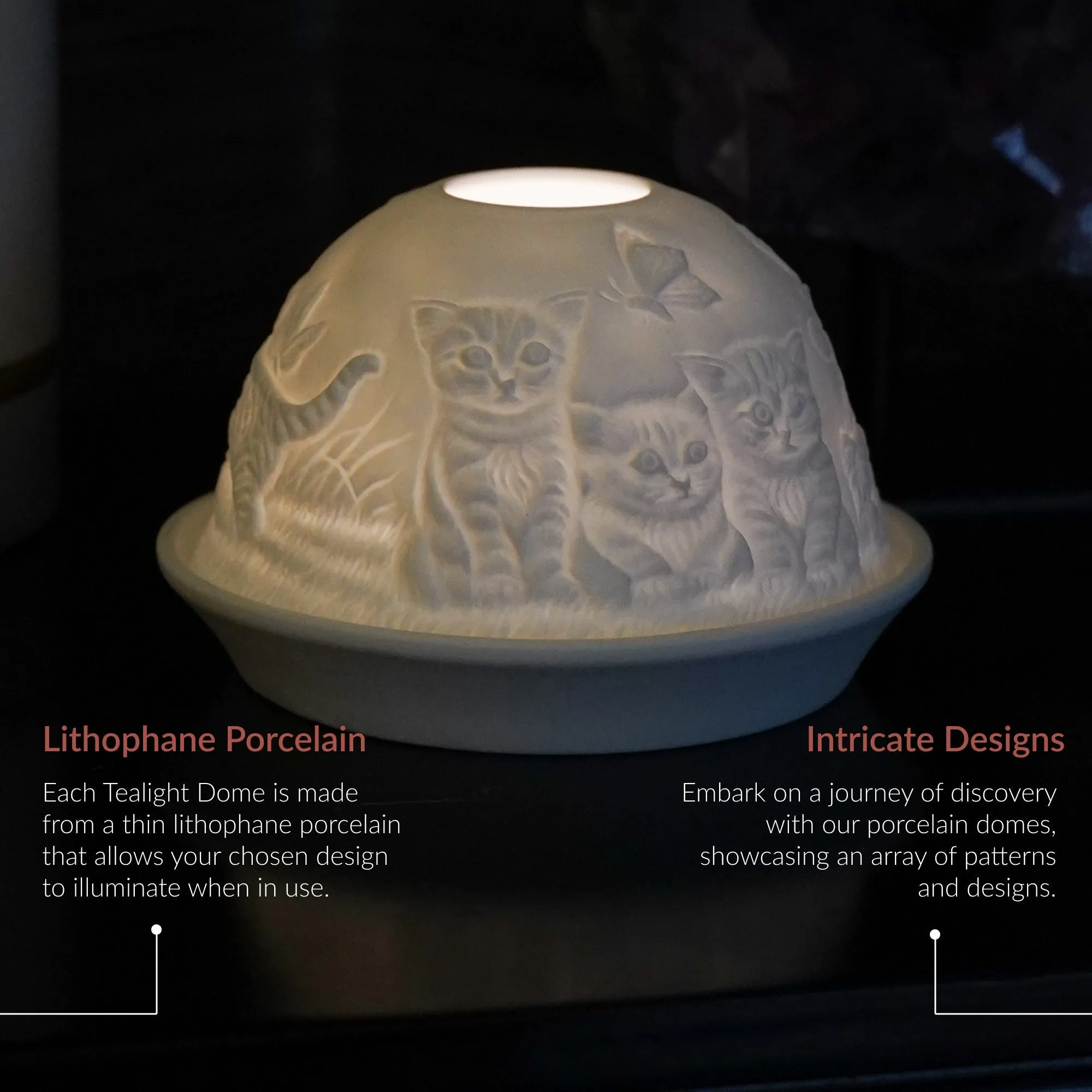 Cello Tealight Dome - Kittens