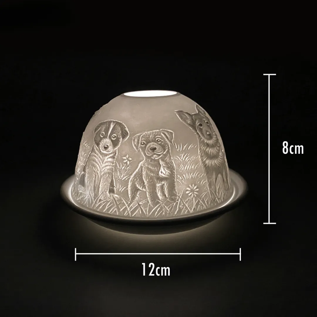 Cello Tealight Dome - Puppies