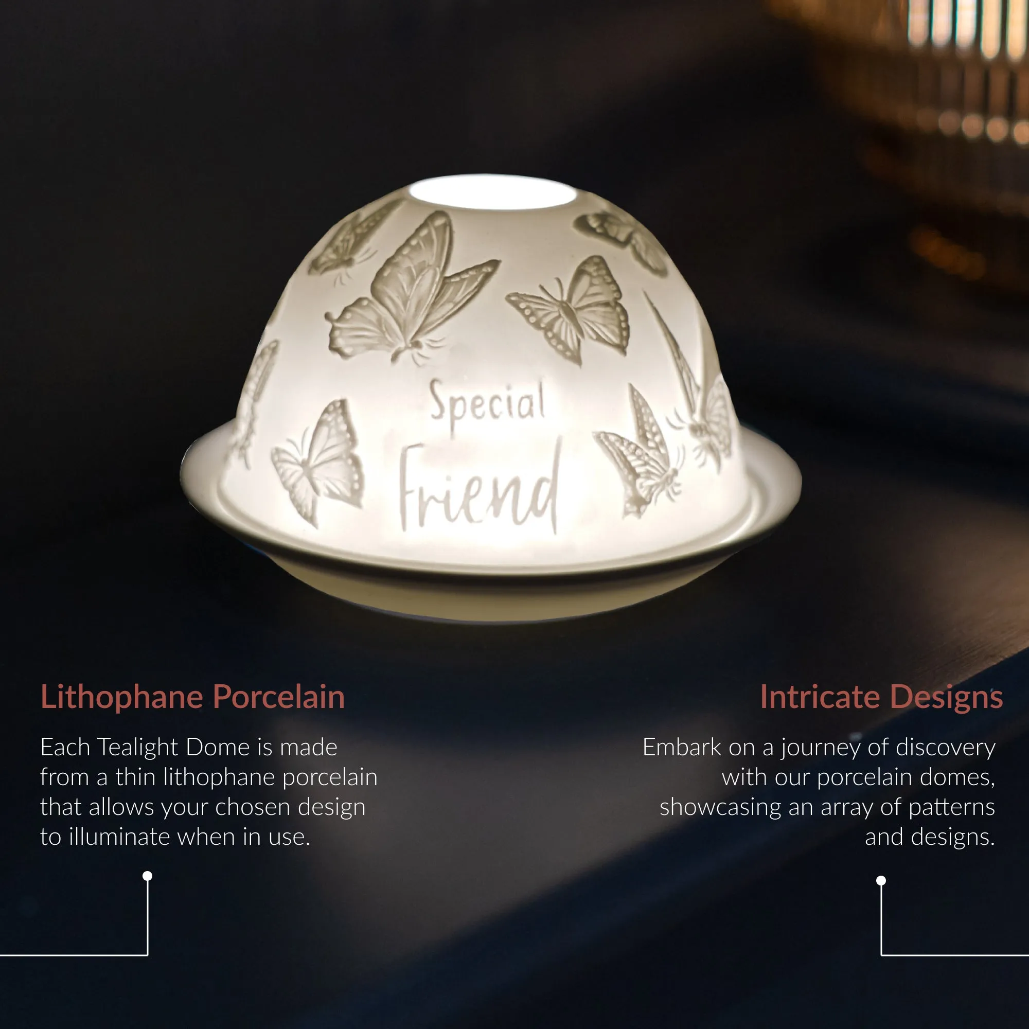 Cello Tealight Dome - Special Friend Butterfly