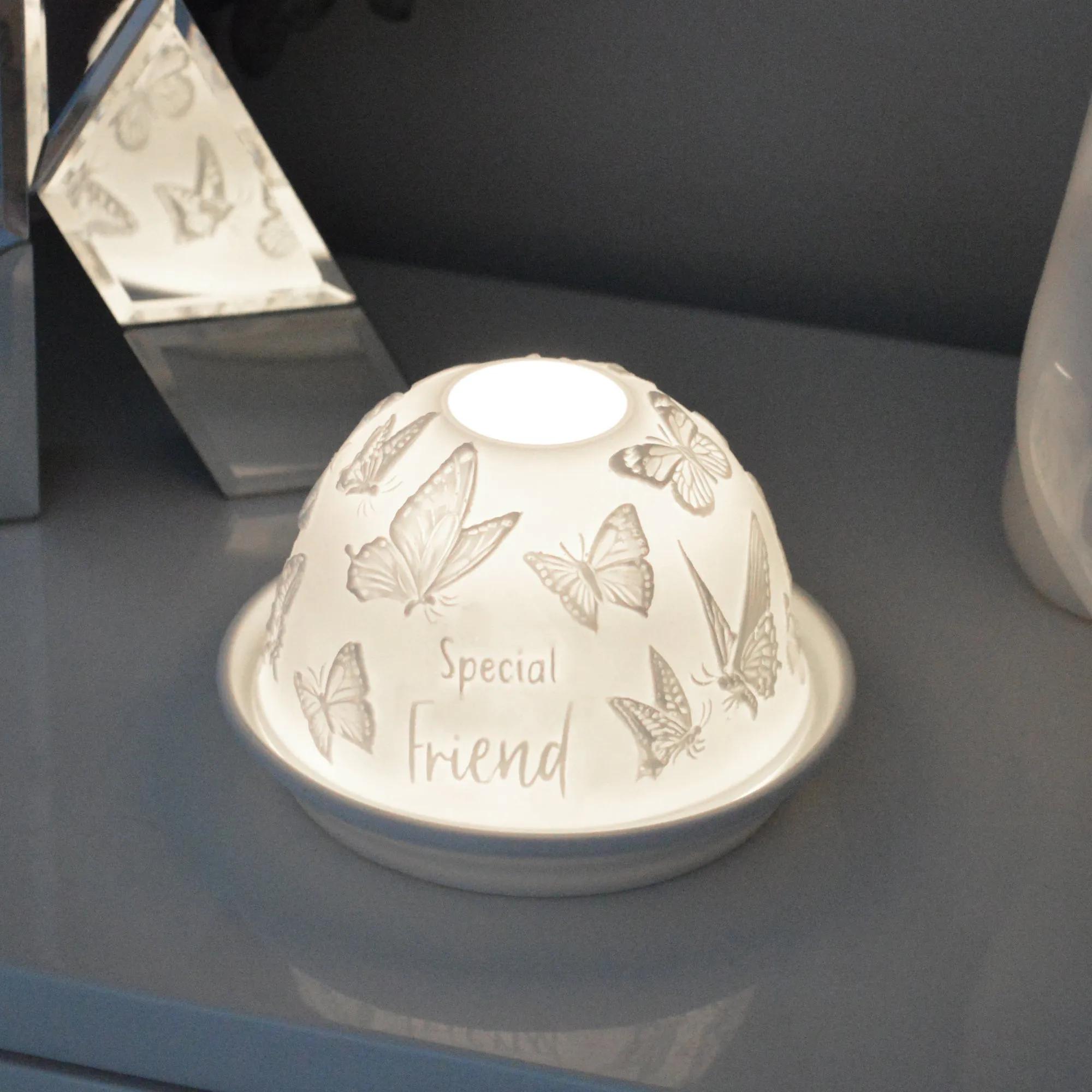 Cello Tealight Dome - Special Friend Butterfly