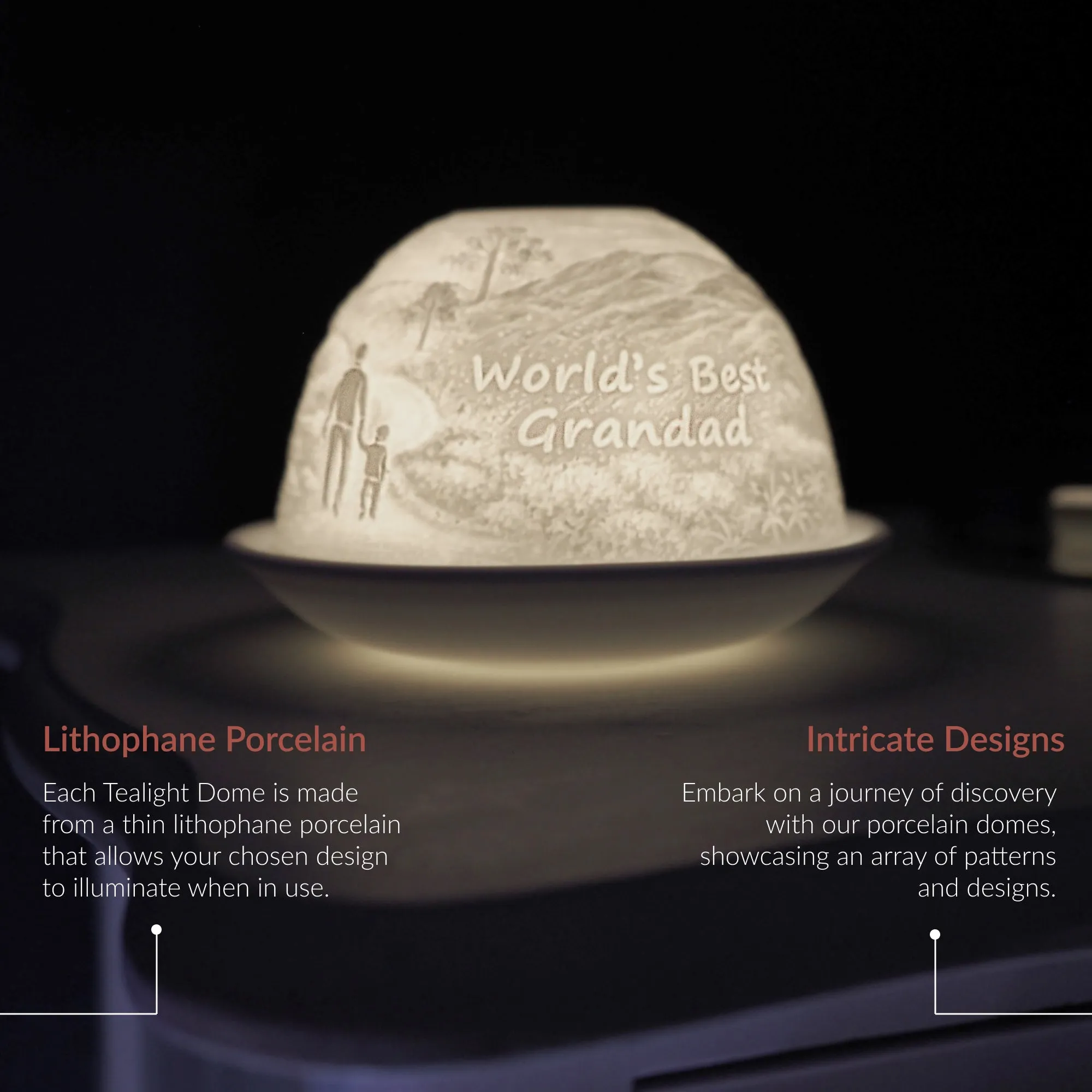 Cello Tealight Dome - Worlds Best Grandad