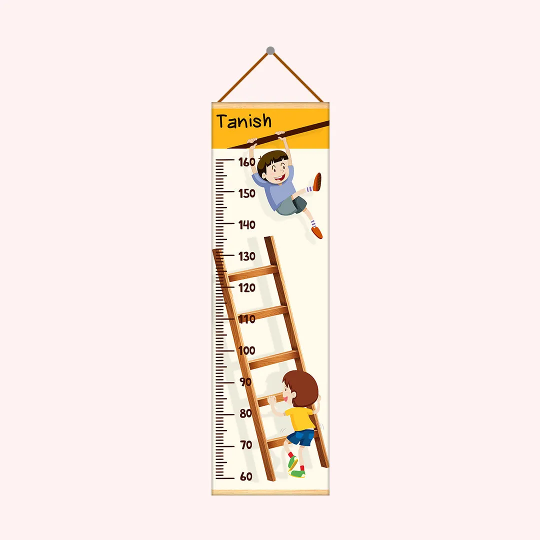 Children Climb On Ladder theme Kids Growth scale