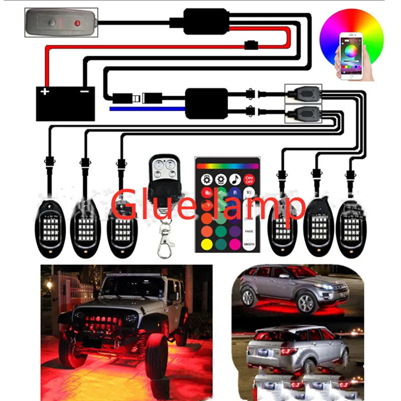Color: Glue lamp1 for six - Automobile and Motorcycle APP Control