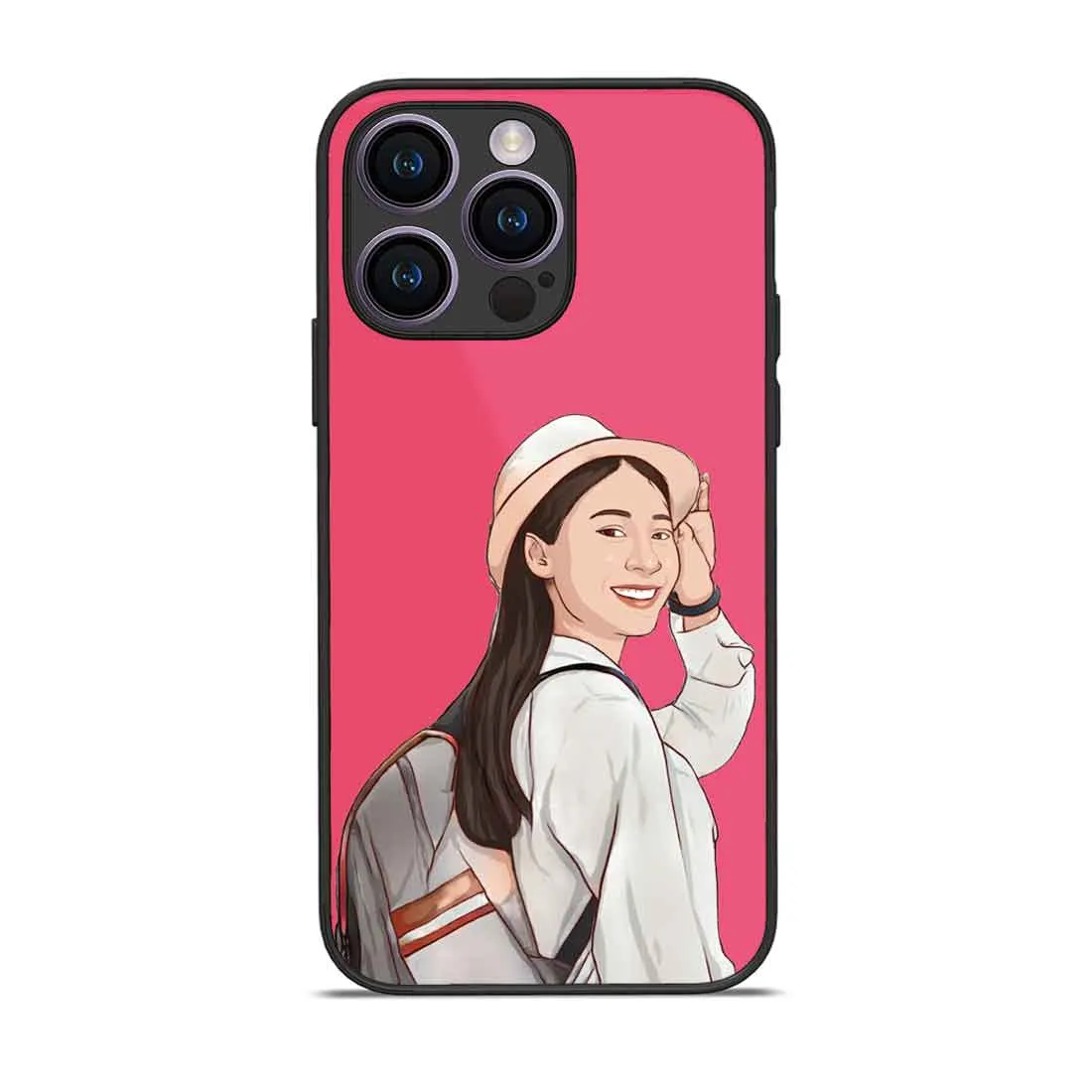 Custom Photo Mobile Cover Pink iPhone 14 Pro Case With Image - Cartoonize Filter