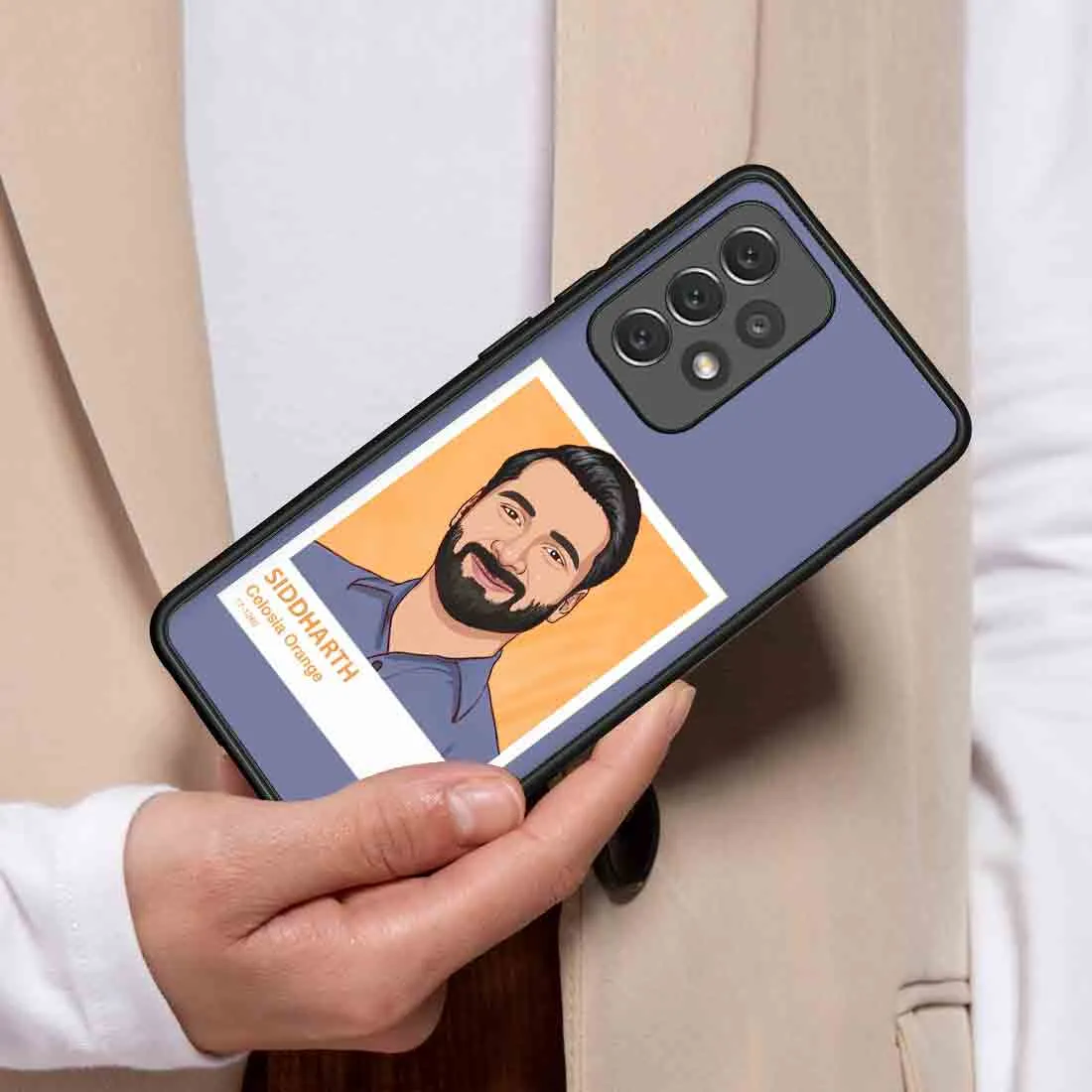Customized Samsung Galaxy A72 Back Cover with Photo Designer Phone Cases - Cartoonify From Photo