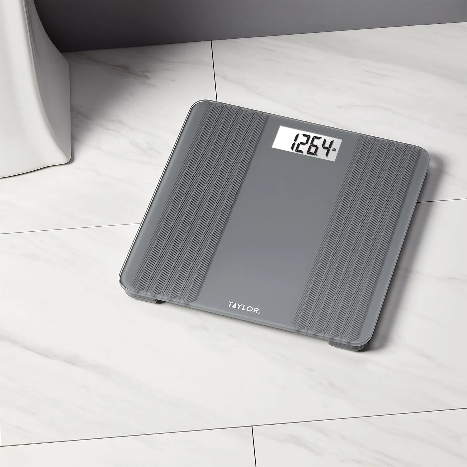Digital Glass Scale with Textured Herringbone Design