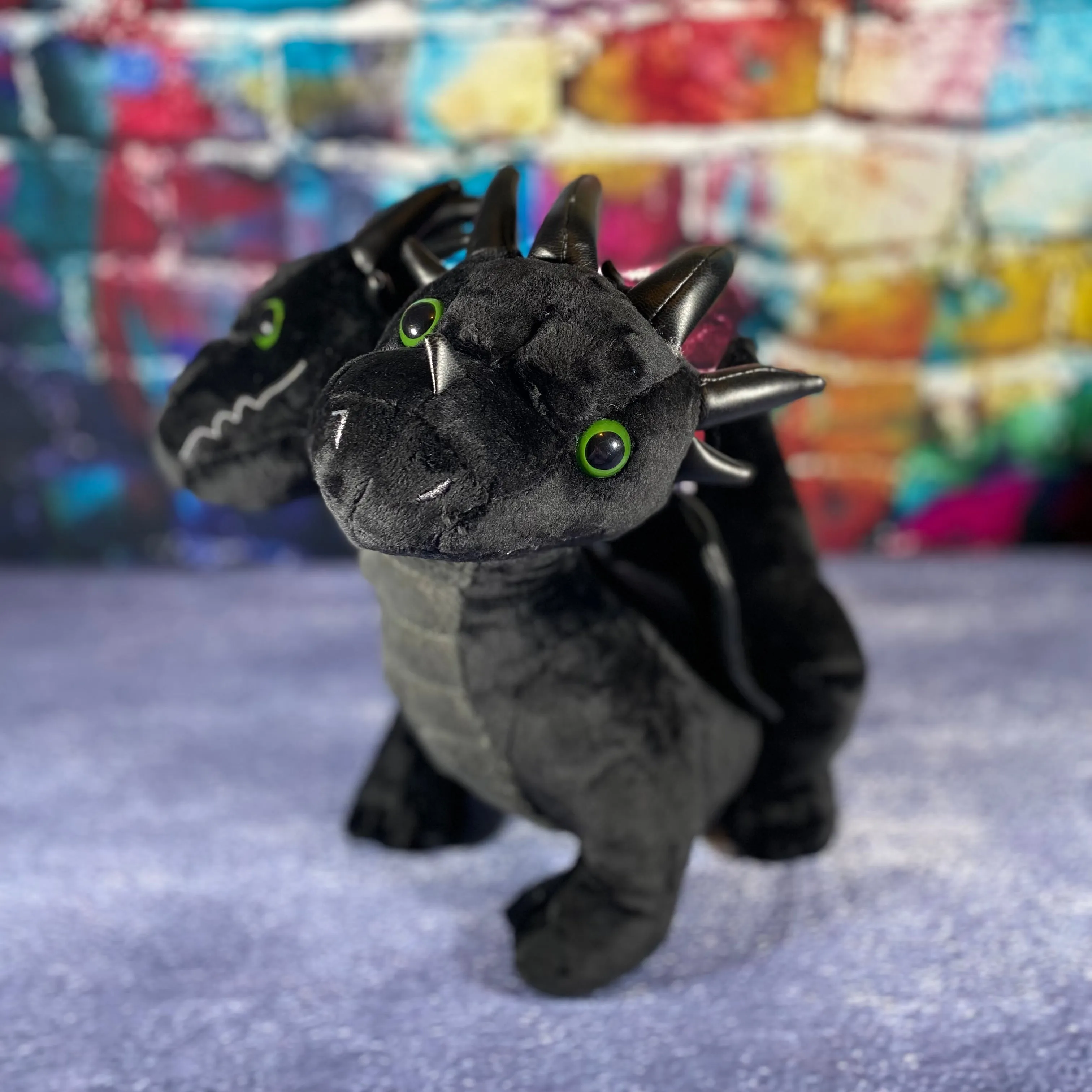Double-Headed Black Dragon Plush