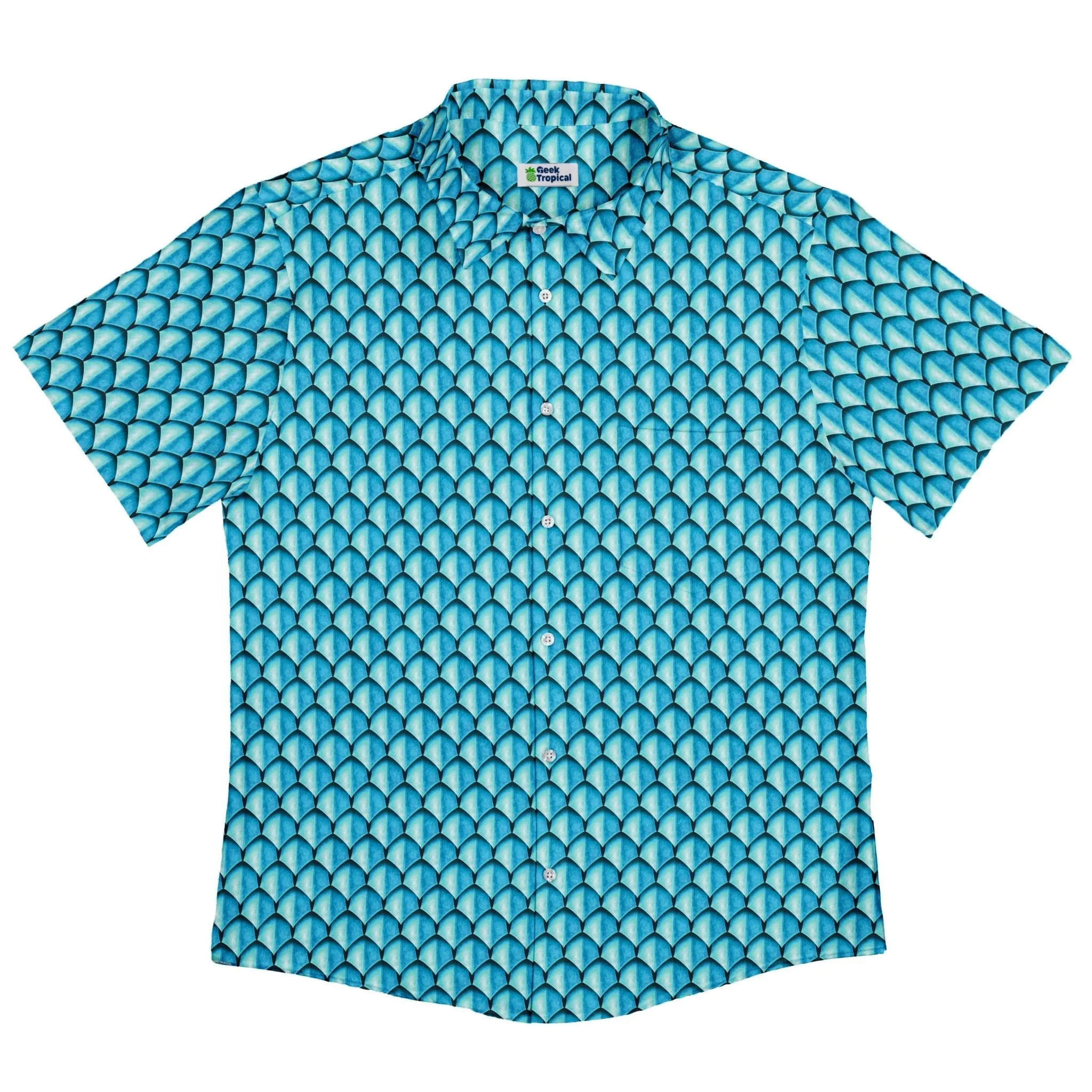 Dragon Scales Blue Dnd Button Up Shirt