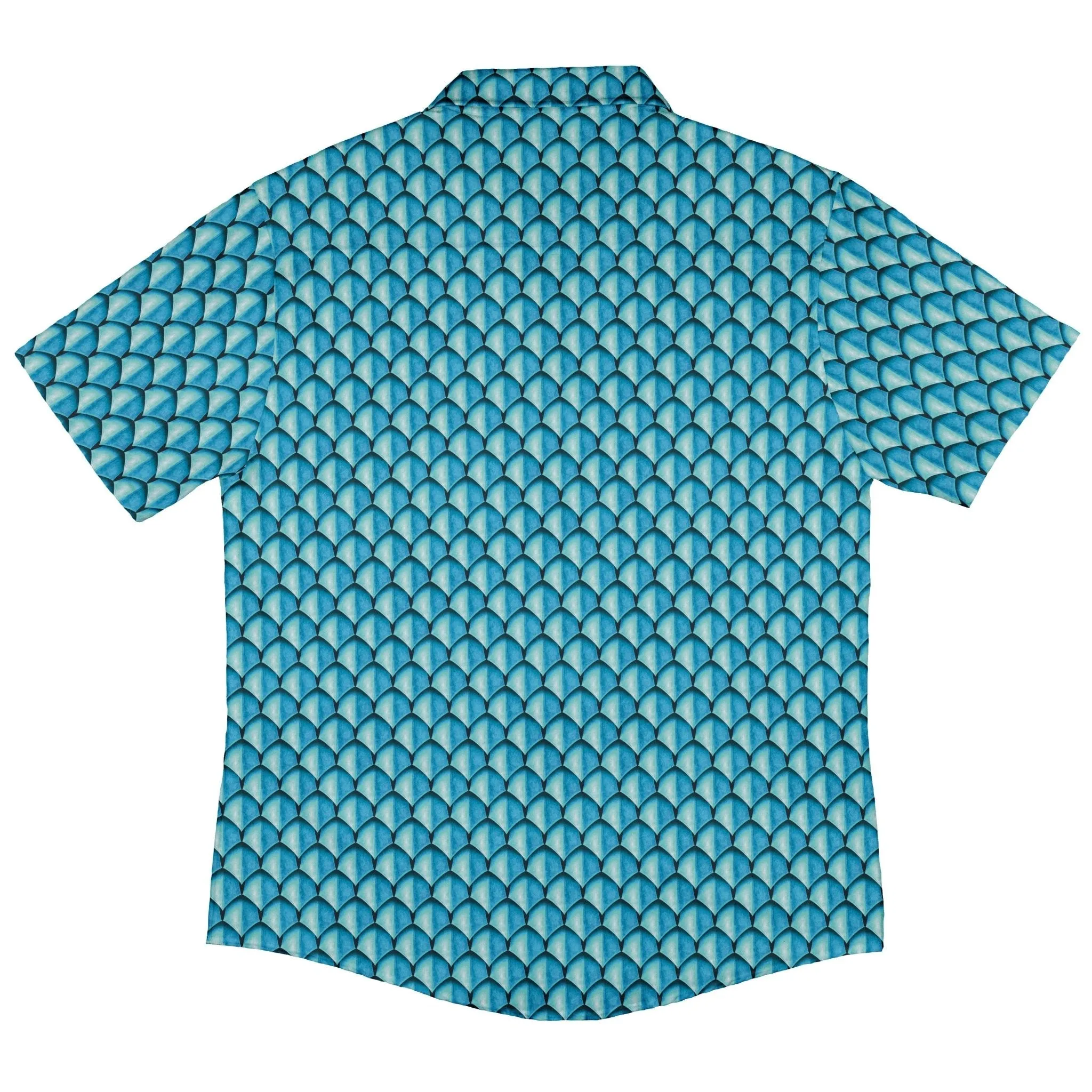 Dragon Scales Blue Dnd Button Up Shirt