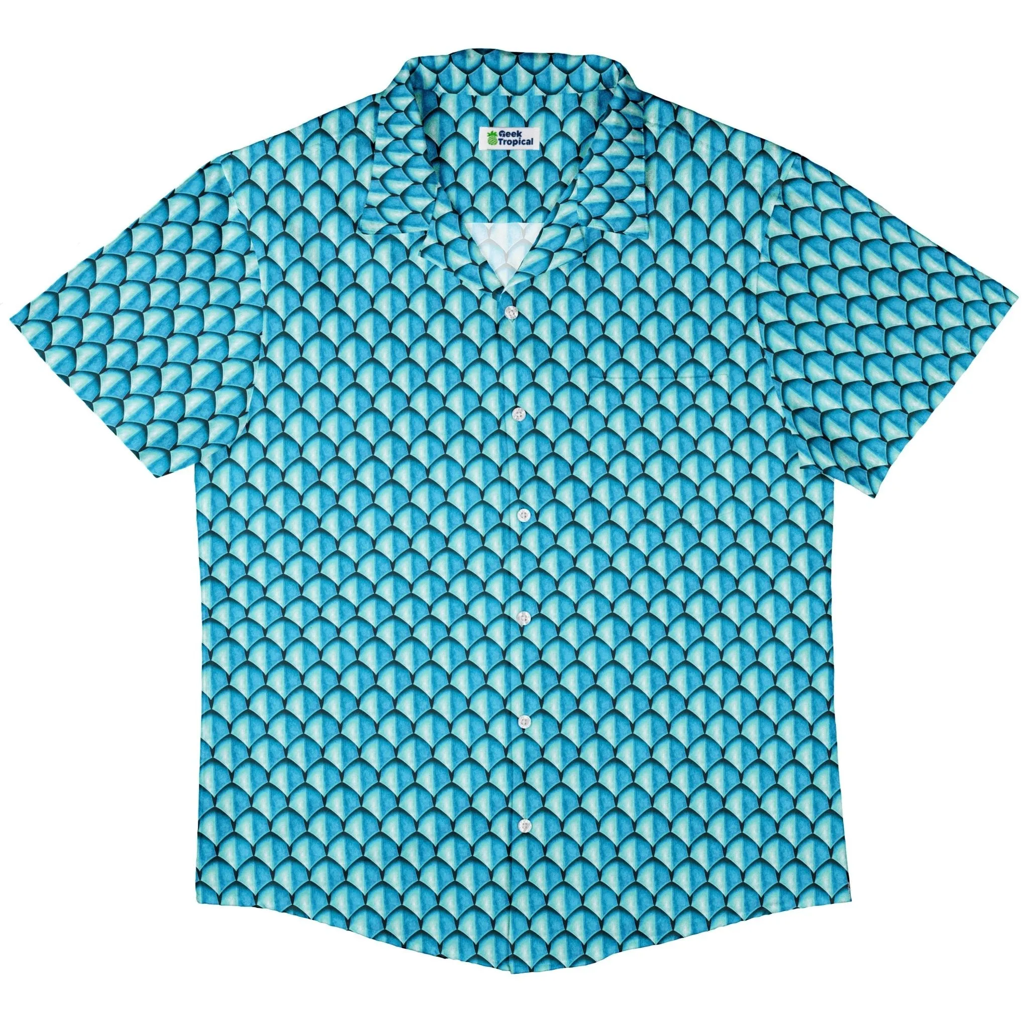 Dragon Scales Blue Dnd Button Up Shirt